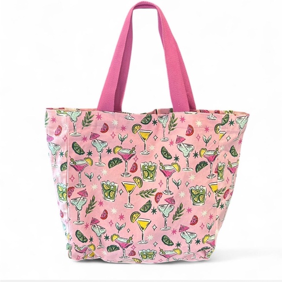 Unknown Handbags - Pink Margarita Cocktail Print Tote Bag